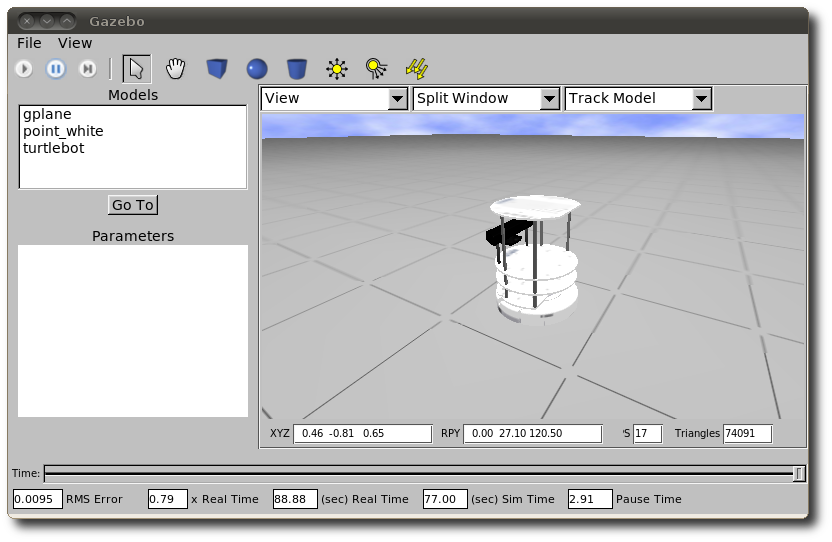 The TurtleBot simulated in Gazebo